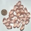 25 18x12mm Four Sided Twisted Rose Pink Ovals